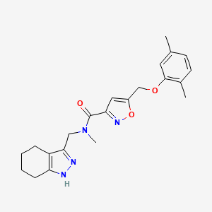 molecular formula C22H26N4O3 B5963759 5-[(2,5-dimethylphenoxy)methyl]-N-methyl-N-(4,5,6,7-tetrahydro-1H-indazol-3-ylmethyl)-3-isoxazolecarboxamide 
