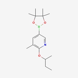 molecular formula C16H26BNO3 B596376 2-Sec-butoxy-3-methyl-5-(4,4,5,5-tetramethyl-1,3,2-dioxaborolan-2-yl)pyridine CAS No. 1356363-46-6