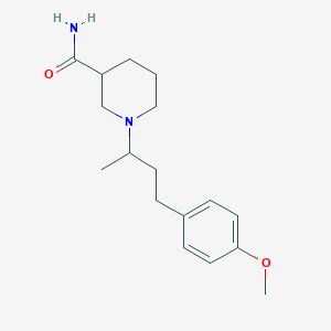 molecular formula C17H26N2O2 B5963767 1-[3-(4-methoxyphenyl)-1-methylpropyl]-3-piperidinecarboxamide 