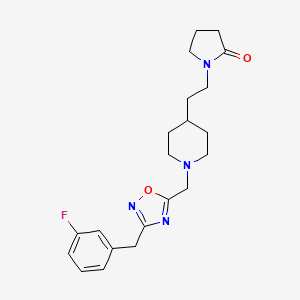 1-[2-(1-{[3-(3-fluorobenzyl)-1,2,4-oxadiazol-5-yl]methyl}-4-piperidinyl)ethyl]-2-pyrrolidinone