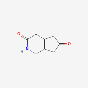 molecular formula C8H11NO2 B596379 octahydro-1H-cyclopenta[c]pyridine-3,6-dione CAS No. 197250-70-7