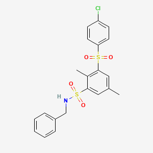 molecular formula C21H20ClNO4S2 B5963798 N-benzyl-3-[(4-chlorophenyl)sulfonyl]-2,5-dimethylbenzenesulfonamide 