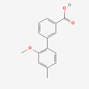 molecular formula C15H14O3 B596381 2'-甲氧基-4'-甲基联苯-3-甲酸 CAS No. 1215205-41-6