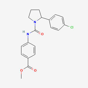 molecular formula C19H19ClN2O3 B5963822 methyl 4-({[2-(4-chlorophenyl)-1-pyrrolidinyl]carbonyl}amino)benzoate 