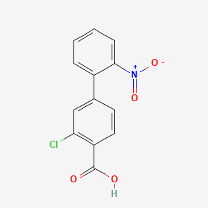 molecular formula C13H8ClNO4 B596384 2-氯-4-(2-硝基苯基)苯甲酸 CAS No. 1355247-16-3