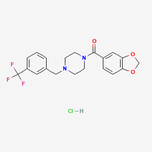 molecular formula C20H20ClF3N2O3 B5963841 1-(1,3-benzodioxol-5-ylcarbonyl)-4-[3-(trifluoromethyl)benzyl]piperazine hydrochloride 