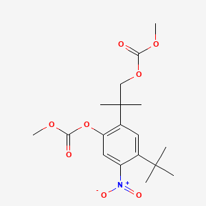 molecular formula C18H25NO8 B596385 [4-Tert-butyl-2-(1-methoxycarbonyloxy-2-methylpropan-2-yl)-5-nitrophenyl] methyl carbonate CAS No. 1246213-36-4
