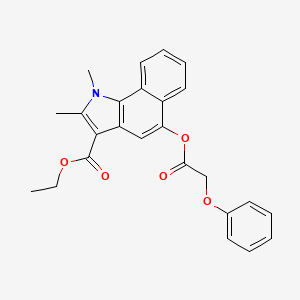 molecular formula C25H23NO5 B5963861 ethyl 1,2-dimethyl-5-[(phenoxyacetyl)oxy]-1H-benzo[g]indole-3-carboxylate 
