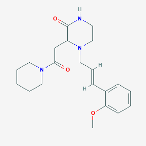 4-[(2E)-3-(2-methoxyphenyl)-2-propen-1-yl]-3-[2-oxo-2-(1-piperidinyl)ethyl]-2-piperazinone