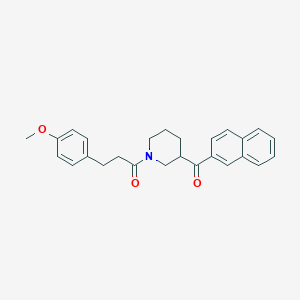 molecular formula C26H27NO3 B5963875 {1-[3-(4-methoxyphenyl)propanoyl]-3-piperidinyl}(2-naphthyl)methanone 