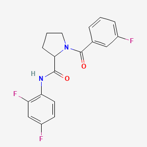 molecular formula C18H15F3N2O2 B5963881 N-(2,4-difluorophenyl)-1-(3-fluorobenzoyl)prolinamide 