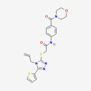 molecular formula C22H23N5O3S2 B5963893 2-{[4-allyl-5-(2-thienyl)-4H-1,2,4-triazol-3-yl]thio}-N-[4-(morpholin-4-ylcarbonyl)phenyl]acetamide 