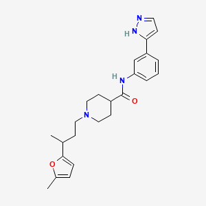 1-[3-(5-methyl-2-furyl)butyl]-N-[3-(1H-pyrazol-5-yl)phenyl]-4-piperidinecarboxamide