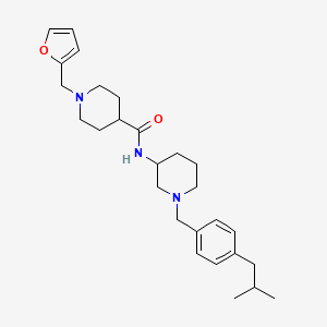 molecular formula C27H39N3O2 B5963902 1-(2-furylmethyl)-N-[1-(4-isobutylbenzyl)-3-piperidinyl]-4-piperidinecarboxamide 