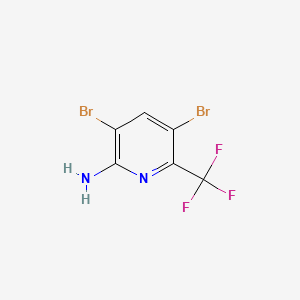 molecular formula C6H3Br2F3N2 B596393 3,5-Dibromo-6-(trifluoromethyl)pyridin-2-amine CAS No. 1291487-16-5
