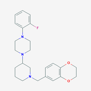 molecular formula C24H30FN3O2 B5963936 1-[1-(2,3-dihydro-1,4-benzodioxin-6-ylmethyl)-3-piperidinyl]-4-(2-fluorophenyl)piperazine 