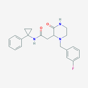 2-[1-(3-fluorobenzyl)-3-oxo-2-piperazinyl]-N-(1-phenylcyclopropyl)acetamide