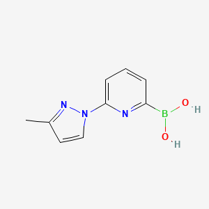 molecular formula C9H10BN3O2 B596398 (6-(3-Methyl-1H-pyrazol-1-yl)pyridin-2-yl)boronic acid CAS No. 1264148-03-9