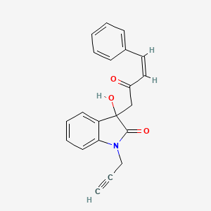 molecular formula C21H17NO3 B5963986 3-hydroxy-3-(2-oxo-4-phenyl-3-buten-1-yl)-1-(2-propyn-1-yl)-1,3-dihydro-2H-indol-2-one 