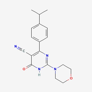 molecular formula C18H20N4O2 B5963997 4-(4-isopropylphenyl)-2-(4-morpholinyl)-6-oxo-1,6-dihydro-5-pyrimidinecarbonitrile 