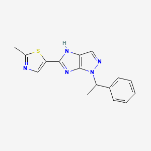 molecular formula C16H15N5S B5964002 5-(2-methyl-1,3-thiazol-5-yl)-1-(1-phenylethyl)-1,4-dihydroimidazo[4,5-c]pyrazole 