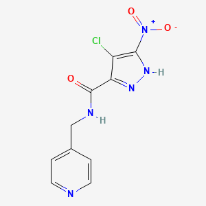 4-chloro-5-nitro-N-(4-pyridinylmethyl)-1H-pyrazole-3-carboxamide