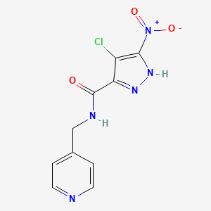 molecular formula C10H8ClN5O3 B5964006 4-chloro-5-nitro-N-(4-pyridinylmethyl)-1H-pyrazole-3-carboxamide 