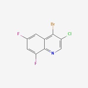 molecular formula C9H3BrClF2N B596401 4-Bromo-3-chloro-6,8-difluoroquinoline CAS No. 1209265-33-7