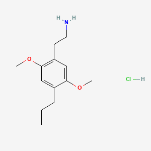 molecular formula C13H22ClNO2 B596403 2,5-Dimethoxy-4-propylphenethylamine hydrochloride CAS No. 1359704-27-0