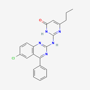molecular formula C21H18ClN5O B5964033 2-[(6-chloro-4-phenyl-2-quinazolinyl)amino]-6-propyl-4(1H)-pyrimidinone 