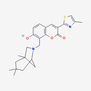 molecular formula C24H28N2O3S B5964049 7-hydroxy-3-(4-methyl-1,3-thiazol-2-yl)-8-[(1,3,3-trimethyl-6-azabicyclo[3.2.1]oct-6-yl)methyl]-2H-chromen-2-one 