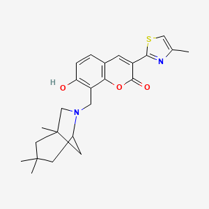 molecular formula C24H28N2O3S B5964049 7-羟基-3-(4-甲基-1,3-噻唑-2-基)-8-[(1,3,3-三甲基-6-氮杂双环[3.2.1]辛-6-基)甲基]-2H-色烯-2-酮 