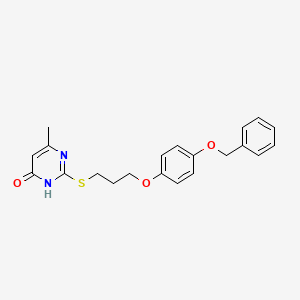 molecular formula C21H22N2O3S B5964055 2-({3-[4-(benzyloxy)phenoxy]propyl}thio)-6-methyl-4-pyrimidinol 