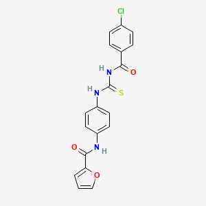 molecular formula C19H14ClN3O3S B5964103 N-[4-({[(4-chlorobenzoyl)amino]carbonothioyl}amino)phenyl]-2-furamide 
