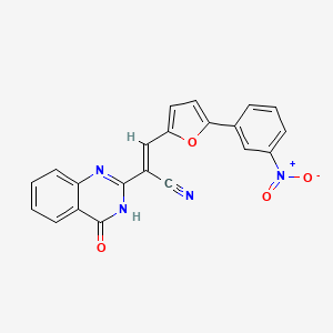 molecular formula C21H12N4O4 B5964108 3-[5-(3-nitrophenyl)-2-furyl]-2-(4-oxo-3,4-dihydro-2-quinazolinyl)acrylonitrile 