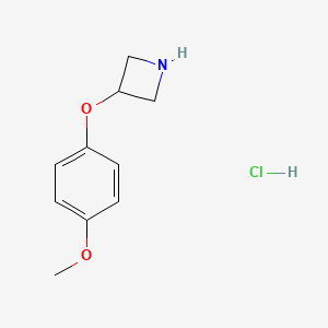 molecular formula C10H14ClNO2 B596411 3-(4-Methoxyphenoxy)azetidine hydrochloride CAS No. 1236862-34-2