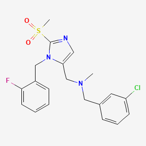 molecular formula C20H21ClFN3O2S B5964116 (3-chlorobenzyl){[1-(2-fluorobenzyl)-2-(methylsulfonyl)-1H-imidazol-5-yl]methyl}methylamine 