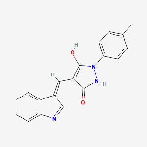 molecular formula C19H15N3O2 B5964124 4-(1H-indol-3-ylmethylene)-1-(4-methylphenyl)-3,5-pyrazolidinedione 