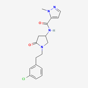 molecular formula C17H19ClN4O2 B5964127 N-{1-[2-(3-chlorophenyl)ethyl]-5-oxo-3-pyrrolidinyl}-1-methyl-1H-pyrazole-5-carboxamide 