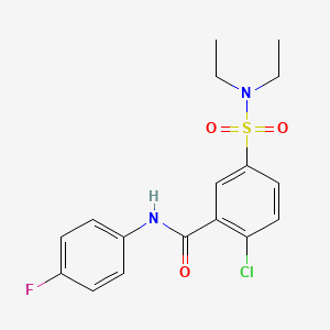 molecular formula C17H18ClFN2O3S B5964147 2-chloro-5-[(diethylamino)sulfonyl]-N-(4-fluorophenyl)benzamide 