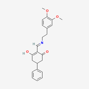 molecular formula C23H25NO4 B5964179 2-({[2-(3,4-dimethoxyphenyl)ethyl]amino}methylene)-5-phenyl-1,3-cyclohexanedione 