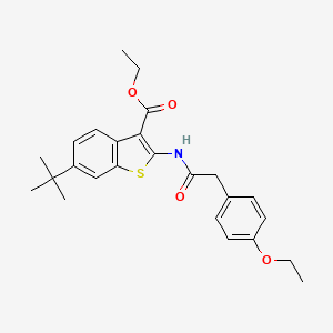 molecular formula C25H29NO4S B5964187 ethyl 6-tert-butyl-2-{[(4-ethoxyphenyl)acetyl]amino}-1-benzothiophene-3-carboxylate 