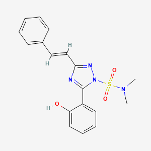 5-(2-hydroxyphenyl)-N,N-dimethyl-3-[(E)-2-phenylvinyl]-1H-1,2,4-triazole-1-sulfonamide