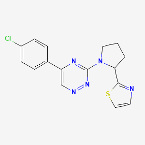 5-(4-chlorophenyl)-3-[2-(1,3-thiazol-2-yl)-1-pyrrolidinyl]-1,2,4-triazine