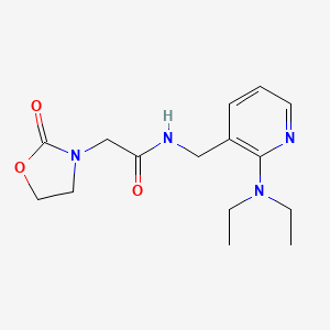 molecular formula C15H22N4O3 B5964215 N-{[2-(diethylamino)-3-pyridinyl]methyl}-2-(2-oxo-1,3-oxazolidin-3-yl)acetamide 