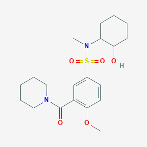 molecular formula C20H30N2O5S B5964225 N-(2-hydroxycyclohexyl)-4-methoxy-N-methyl-3-(1-piperidinylcarbonyl)benzenesulfonamide 