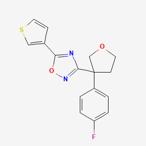molecular formula C16H13FN2O2S B5964234 3-[3-(4-fluorophenyl)tetrahydro-3-furanyl]-5-(3-thienyl)-1,2,4-oxadiazole 