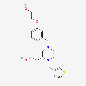 molecular formula C20H28N2O3S B5964239 2-[4-[3-(2-hydroxyethoxy)benzyl]-1-(3-thienylmethyl)-2-piperazinyl]ethanol 