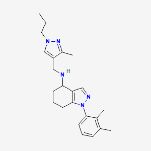 molecular formula C23H31N5 B5964241 1-(2,3-dimethylphenyl)-N-[(3-methyl-1-propyl-1H-pyrazol-4-yl)methyl]-4,5,6,7-tetrahydro-1H-indazol-4-amine 