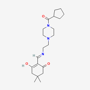 2-[({2-[4-(cyclopentylcarbonyl)-1-piperazinyl]ethyl}amino)methylene]-5,5-dimethyl-1,3-cyclohexanedione